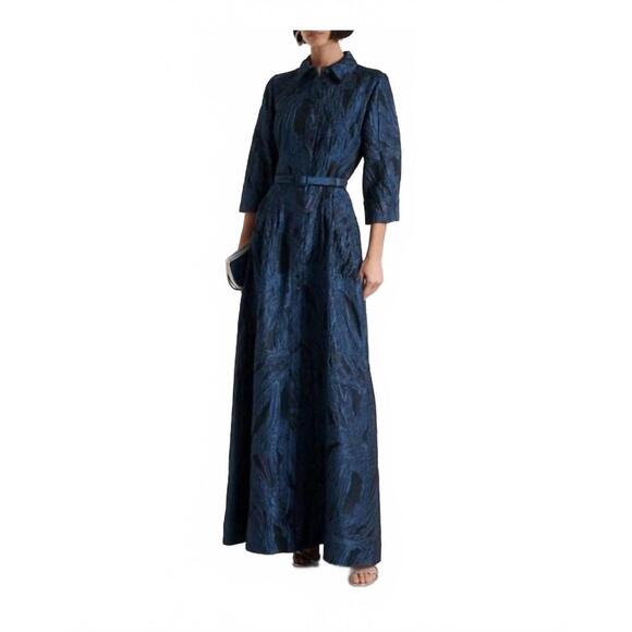 NEW SIMKHAI courtney belted gown in marine